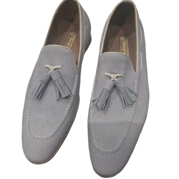 Paul Parkman Handmade Lavender SuedeMen's LoafersTassel Slip-On